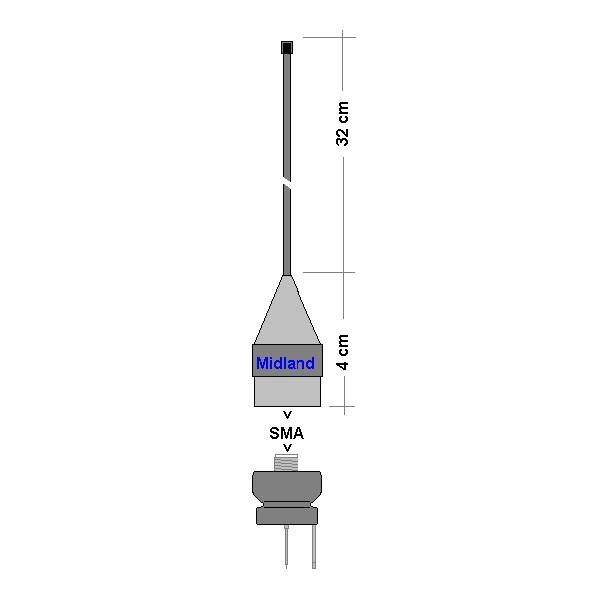 Midland flex g7 - antenne flexible longue pour pmr446mhz - c646.01