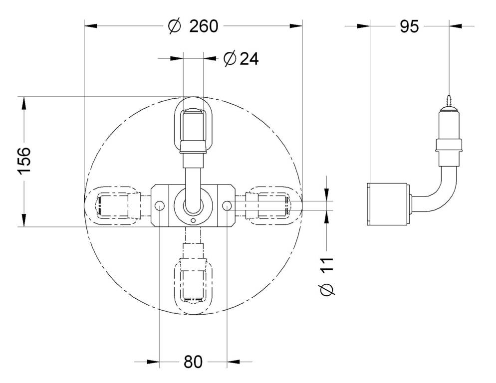 Sirena SPL/D adapter konzol ISO A talppal rendelkező mobil villogóhoz