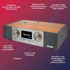 Albrecht DR 1000 internet /FM /CD /BT rádió és soundbar