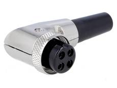 4-pole Microphone Plug 90° with Strain Relief