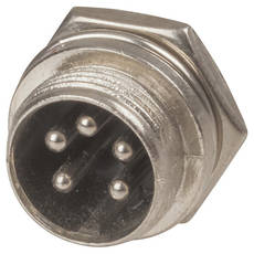 5 Pin Male Chassis Mount Microphone Connector