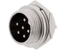Alan 6 Pin Male Chassis Mount Microphone Connector