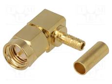 SMA Gold Plated Crimp Male Plug for RG-174 Cable, 90°