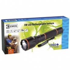 Emos tölthető elemlámpa fém Cree LED 3W