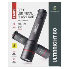 Emos ULTIBRIGHT 80 CREE LED Chargeable Flashlight P3180