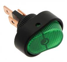 Hella Universal Switch, Rounded Green 12V  