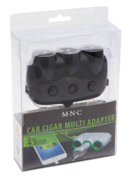 MNC Car Cigar Multi USB Charger 3-way 