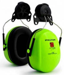 3M Peltor OPTIME III sisakra rögzíthető neonzöld hallásvédő