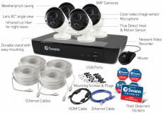 Swann SWNVK-875804 8 Channel Surveillance System with 4pcs 5MP Cameras