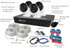 Swann SWNVK-875804 8 csatornás CCTV rendszer 4db SHD 5MP kamerával