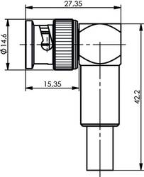 Telegartner BNC Male Crimp Connector For RG-58 90° J01000A0024