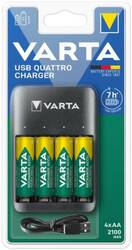 Varta Value Usb Quattro Charger + 4pcs AA 2100 mAh Battery