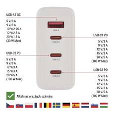 Emos univerzális USB töltő GaN PD 120W V06G120