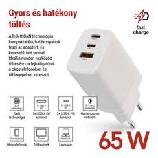 Emos univerzális USB töltő GaN PD 65W V05G65