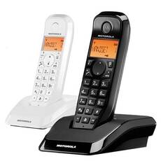 Motorola S1202 fekete-fehér DECT telefon párban (A kép illusztráció, amely opcionális eszközöket is tartalmazhat!) Motorola S1202 fekete-fehér DECT telefon párban