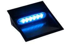 Strobos LED Odyssey belső szélvédő villogó kék, fekete fényterelővel
